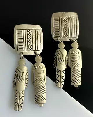 Vtg Mexico Taxco Southwest Sterling Silver Stamped Men Women Dangle Earrings 31g • $3.25