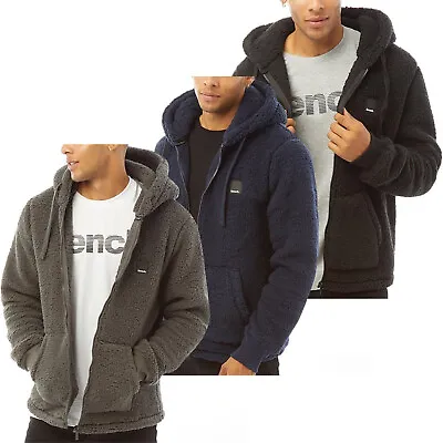 Bench Mens Tommy Borg Full Zip Teddy Bear Fleece Hooded Hoody Hoodie Jacket • £26.95