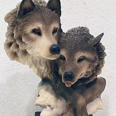 Retired Mill Creek Studios 2 Wolf Sculpture “ Face To Face “  By Stephen Herrera • $65