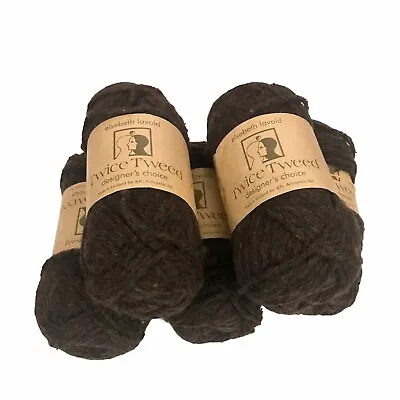 Elsebeth Lavold Twice Tweed Yarn Black Pepper #9 RECYCLED Wool Cotton Lot Of 5 • $48