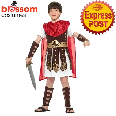 CK2664 Roman Gladiator Boys Kid Costume Warrior Spartan Soldier Book Week • $46.95