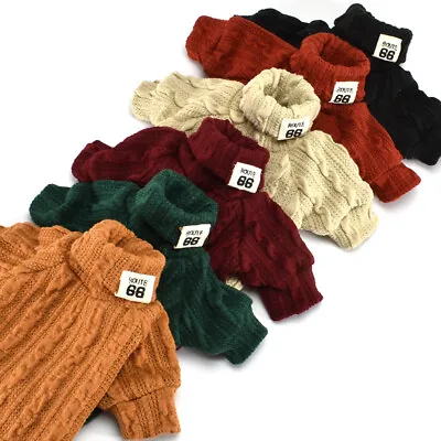 Pet Dog Warm Jumper Knit Sweater Clothes Puppy Cat Knitwear Costume Coat Apparel • $10.49