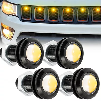 $11.79 • Buy 4x Amber LED Front Grille Light For Ford SVT Raptor Style GMC SUV Grill Lamp Kit