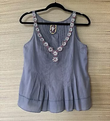 FREE PEOPLE Vintage Pintuck Embellished Cami Size 2 Preowned  • $7.99