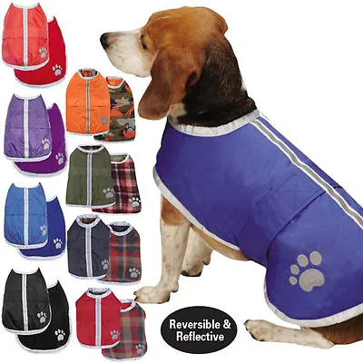 Reversible Blanket Dog Coat Jacket Reflective Rain Noreaster Pet Water Resistant • $27.99