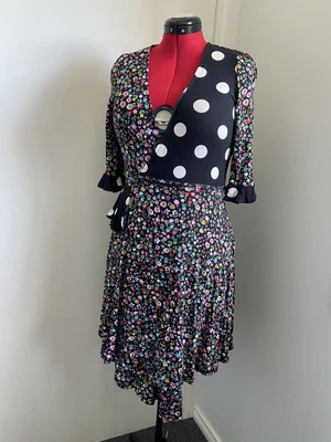 $0.99 • Buy ASOS Wrap Dress Party Polka Dot Floral Size 12