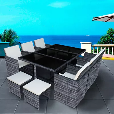 £469.99 • Buy Cube Rattan Garden Furniture Set Chair Sofa Table Patio Wicker 8 10 Seater
