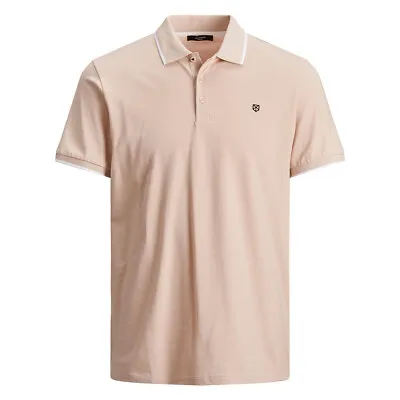 Jack & Jones Mens Polo Shirt Stretch Short Sleeve Top • £14.99