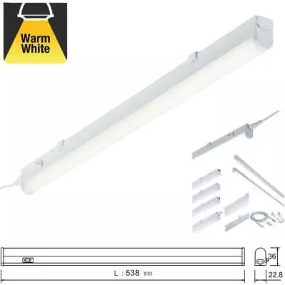 LED Mains Kitchen Under Cabinet Cupboard Counter Link Light Warm White Lamp 9W  • £16.98