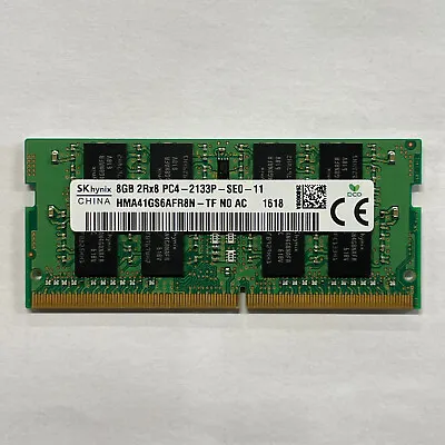 SK Hynix 8GB DDR4 RAM PC4-17000 2133MHz Non-ECC SODIMM Memory HMA41GS6AFR8N-TF • $42.90