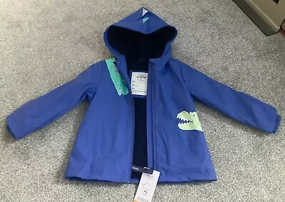 £19.99 • Buy M&S Boys Blue Dinosaur Waterproof Fleece Lined Coat Age 3-4 Years BNWT RRP £30