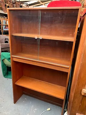 Vintage Retro Mid Century G PLAN Teak Wooden Glass Cabinet Book Case Shelves 70s • £129