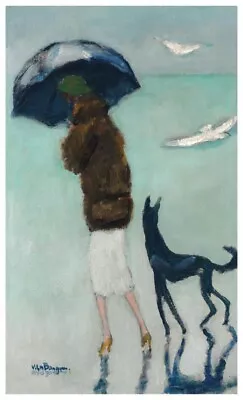 Woman With Dog :  Kees Van Dongen :  1924 :  Archival Quality Art Print • $85