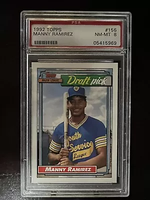 Topps #156 MANNY RAMIREZ  Draft Pick RC PSA 8 NM-MT Indians & Red Sox Great. • $0.99