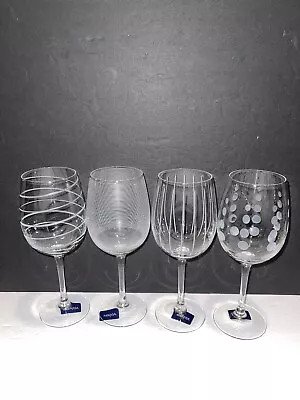 Mikasa Cheers Barware Set Of 4 White Wine Glasses NWT ! • $39.99