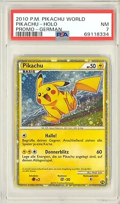 $4.25 • Buy Pikachu 2010 Pokemon German Pikachu World Promo Holo Psa 7 Near Mint 8334