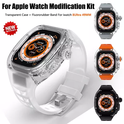 Mod Kit For Apple Watch Ultra 2/Ultra 49mm Transparent Case Rubber Band Strap • $35.80