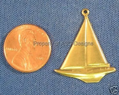 50pc Raw Brass Nautical Sailboat Charms 4277 • $6.89