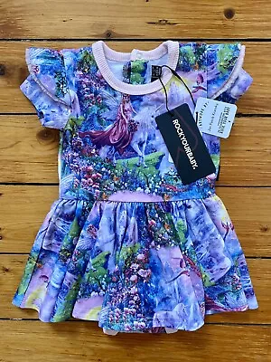 NEW Rock Your Baby UTOPIA (Fairies/Unicorns) Waisted Dress - Size 0 (6-12mths) • $45