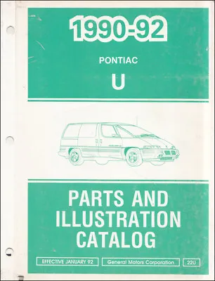 $31.95 • Buy 1992 Pontiac Trans Sport Parts Book Illustrated Master Part Catalog Transsport