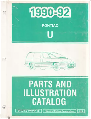 1992 Pontiac Trans Sport Parts Book Illustrated Master Part Catalog Transsport • $31.95