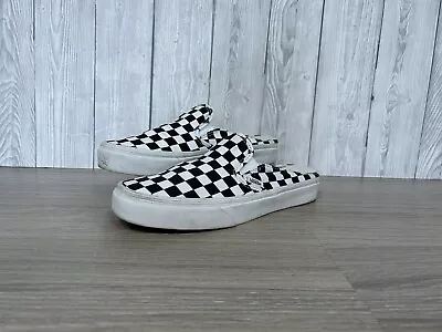 Vans Checkerboard Slip On Size 6 Black White Mule Shoes Trainers Pumps Slippers • £26.99