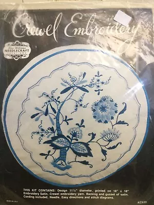 Needle Craft Crewel Embroidery Pillow • $14.99