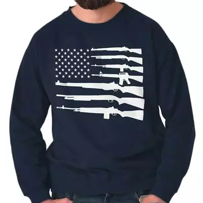 United States Of America Flag 2nd Amendment Adult Long Sleeve Crew Sweatshirt • $29.99