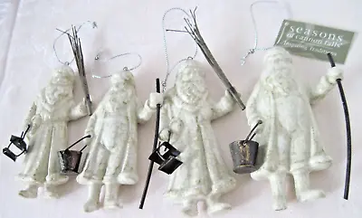 Old World Porcelain Santa Christmas Ornaments Seasons Of Cannon Falls Lot Of 4 • $25