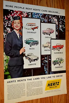 $14.99 • Buy 1958 Gm Hertz Rental Car Original Large Vintage Advertisement Print Ad 58