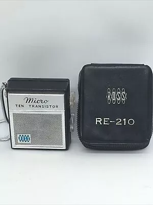 📻 Vintage Miniature ROSS Micro Transistor Radio RE-210 W/case • $11.99