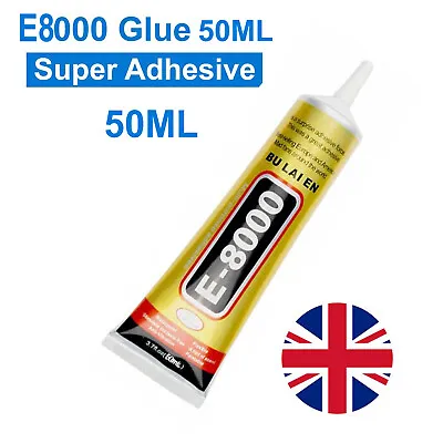 50ML E8000 Liquid Glue Super Strong Multipurpose Adhesive Jewelry Crafts DIY • £4.99