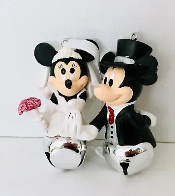 Disney Mickey & Minnie Just Married Wedding Bells Ornaments Jingle Bells Xmas • $29.99