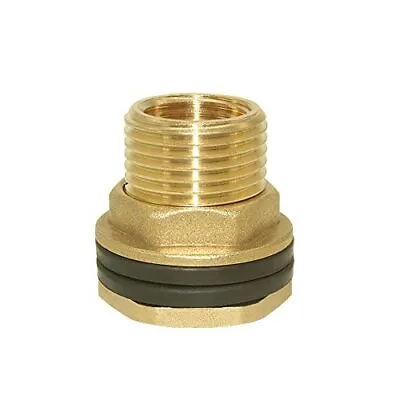 Brass Bulkhead Fitting 3/8  Female 1/2  Male Threaded Water Tank Connector With  • $12.89