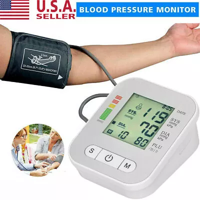 Blood Pressure Monitor Automatic Arm Digital BP Cuff Pulse Heart Rate Machine US • $13.49