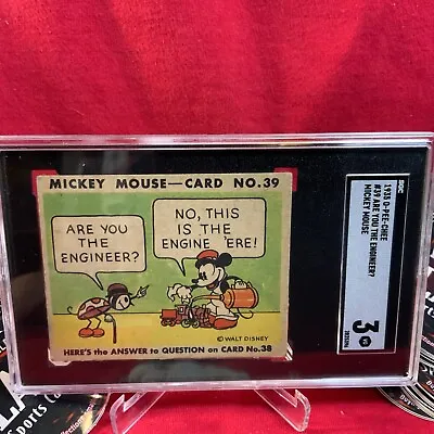 1935 Gum Inc. Mickey Mouse #39 Are You The Engineer? Graded SGC 3 • $279.99