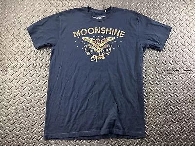 Moonshine Spirit Shirt Adult Large Blue Short Sleeve Casual Western Outdoor Mens • $11.59