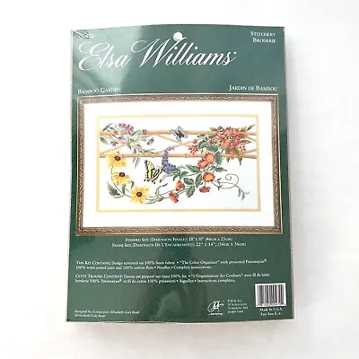 Elsa Williams Sealed Embroidery Kit Bamboo Garden Floral No Needles 18” X 10” • $39.99