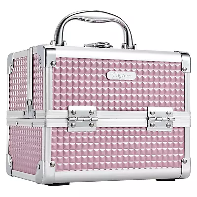 Makeup Train Case Portable Cosmetic Box Jewelry Organizer Lockable With Keys And • $41.84