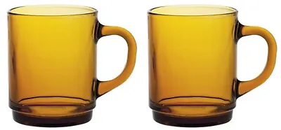 2x Duralex Amber Stackable Coffee Tea Mugs 260ml VERSAILLES • £8.95