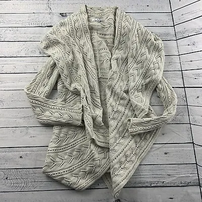 Cabi Cable Knit Open Front Cardigan Sweater Women's Small Beige  • $14.39