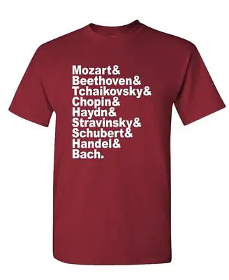 CLASSICAL COMPOSER NAMES Mozart Bach Haydn - Unisex Cotton T-Shirt Tee Shirt • $14.99
