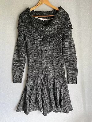 Victoria’s Secret Black Gray Cowl Neck Sweater Stretchy Knit Dress XL • $24.88