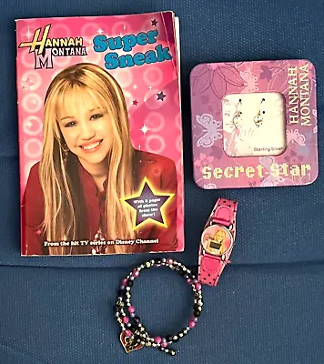 Lot Of 5-Disney Hannah Montana -Silver Earrings/frame/bracelet/watch/book!!! • $15