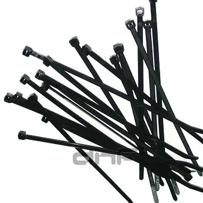 100 PCS Pack 6  Inch Black Network Cable Cord Wire Tie Strap 40 Lbs Zip Nylon In • $6.50