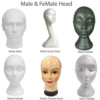 £9.49 • Buy Brand New Polystyrene Mannequin Display Male & Female Head - 