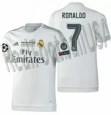 Adidas C. Ronaldo Real Madrid Uefa Champions League Final Game Match Jersey 2016 • $399.99