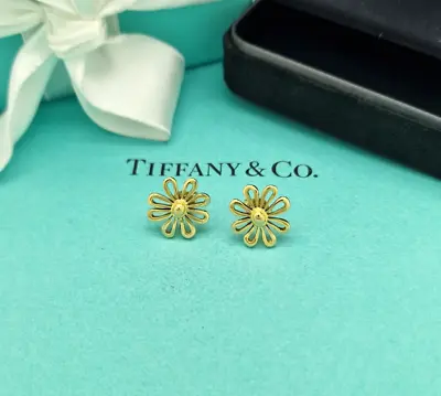 £974.99 • Buy Tiffany & Co. RARE Picasso Large 18Ct Yellow Gold Daisy Stud Earrings, Hallmarks