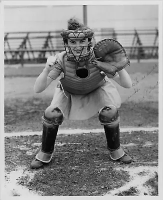 1940's Signed 8x10 Photo Of Rockford Peaches Helen Nelson Catcher - AAGPBL • $5.50