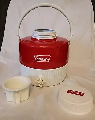 Vintage COLEMAN INSULATED PICNIC JUG Cooler Red 1 Gallon Thermos Camping Retro • $39.99